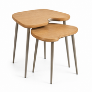 2-Piece Nesting Side Table Set with Crescent Docking Notches