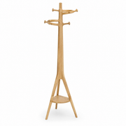 68-Inch Freestanding Coat Rack with 6 Pegs and Lower Shelf