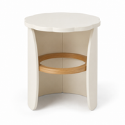 17-Inch Scalloped Round Accent Side Table