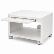 Compact 2-Tier Rolling Printer Stand with Pull-Out Paper Tray