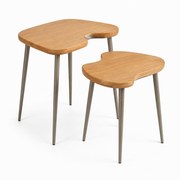 2-Piece Nesting Side Table Set with Crescent Docking Notches