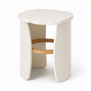 17-Inch Scalloped Round Accent Side Table