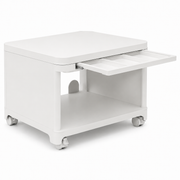 Compact 2-Tier Rolling Printer Stand with Pull-Out Paper Tray