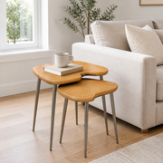 2-Piece Nesting Side Table Set with Crescent Docking Notches