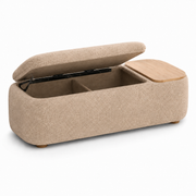 40-Inch Split Lift-Top Storage Ottoman Bench with Side Tray