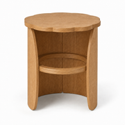 17-Inch Scalloped Round Accent Side Table