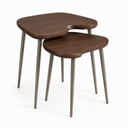 2-Piece Nesting Side Table Set with Crescent Docking Notches