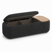 40-Inch Split Lift-Top Storage Ottoman Bench with Side Tray